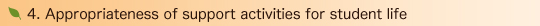 4. Appropriateness of support activities for student life